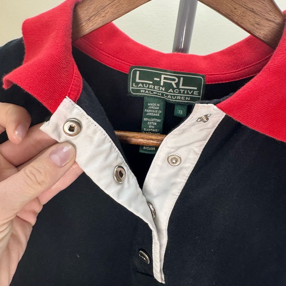 Ralph Lauren Black and Red Polo Shirt - Picture 8 of 9